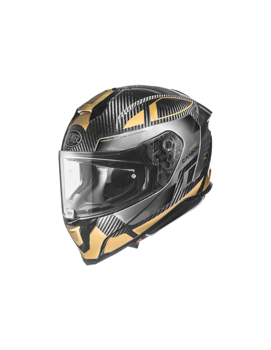 Premier Hyper Carbon TK 19 Gold Full Face Motorbike Helmet