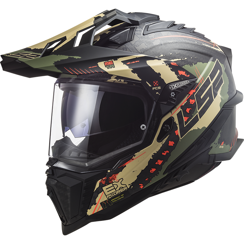 LS2 MX701 C Explorer Carbon Fibre Off Road Full Face MX Helmet Ece22.06