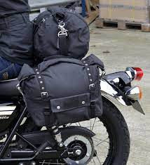 Oxford Heritage Motorcycle Roll Bag Panniers Luggage Black 30L