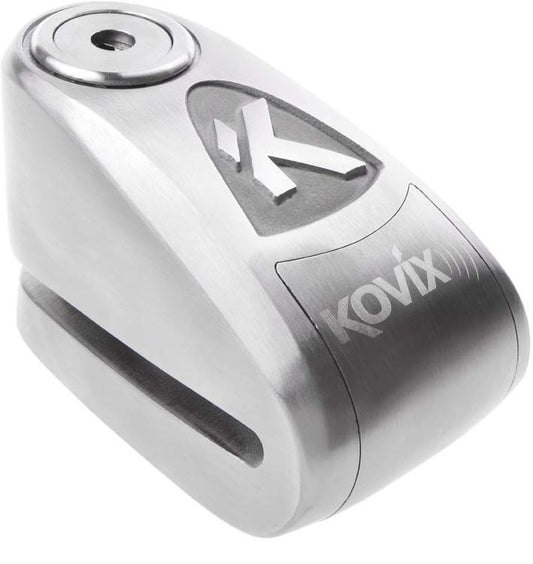 MOTORCYCLE KOVIX KAL ALARMED DISC LOCK 10mm BRUSHED METAL