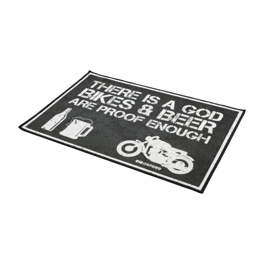 Oxford Non-slip Latex Motorcycle Door Mat There Is a God 90x60cm