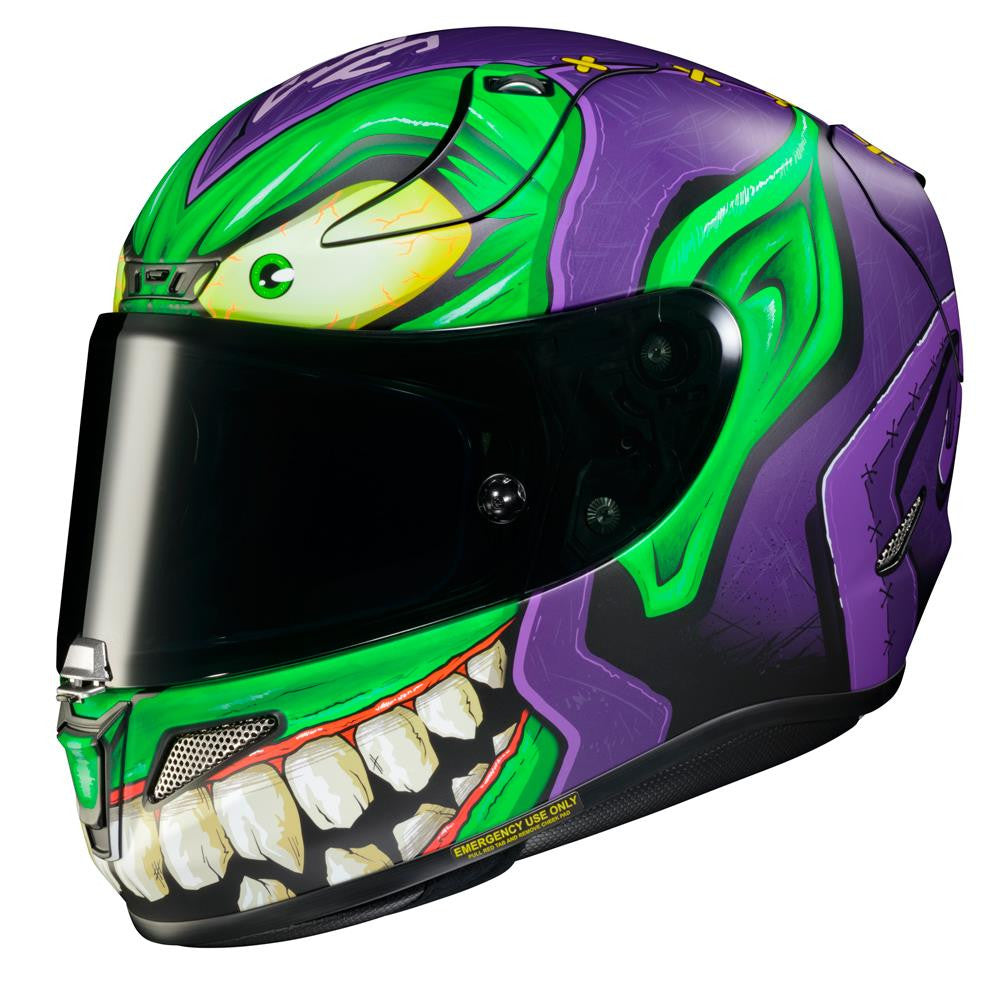 HJC RPHA 11 Green Goblin Marvel Motorbike Motorcycle Helmet MC48SF