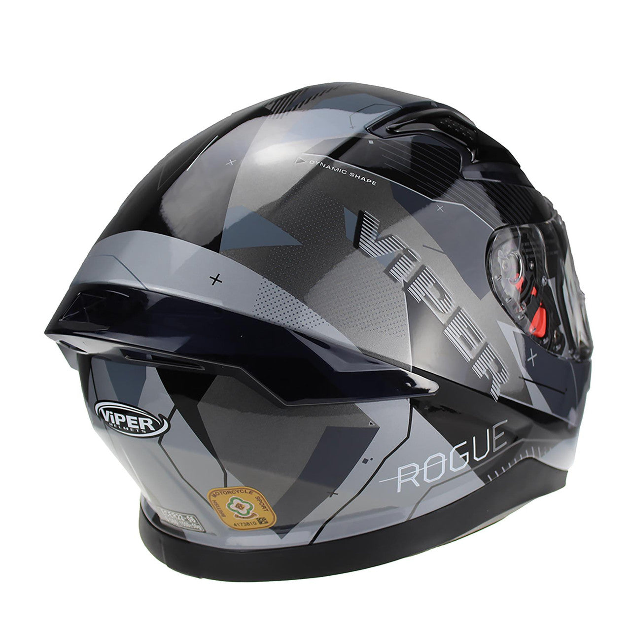 VIPER RSV95 ROGUE BLACK GREY FULL FACE STREET MOTORBIKE MOTORCYCLE HELMET UK