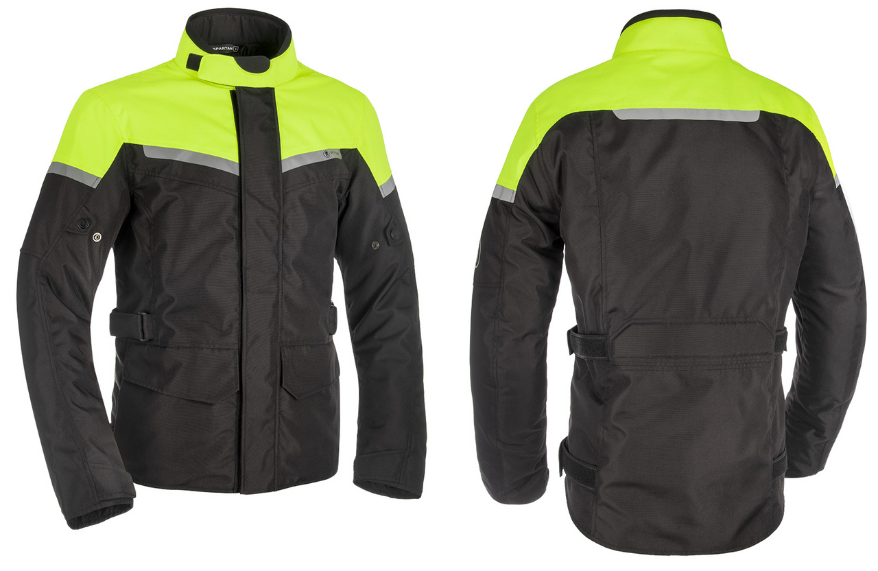 Spartan Long WP Men's Motorcycle Motorbike Jacket - Black/Fluo