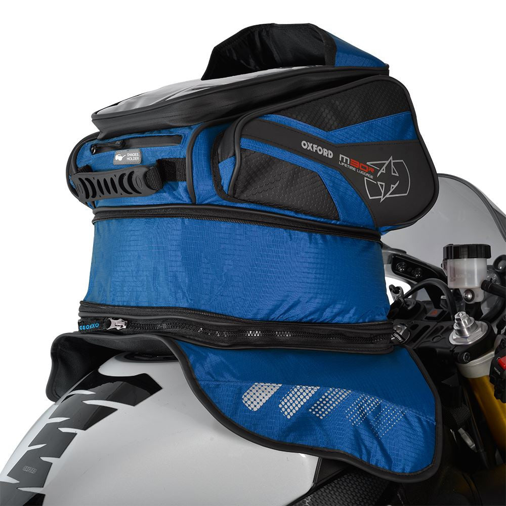 Oxford M30R Magnetic Tank Bag Motorcycle Luggage- 30L Blue