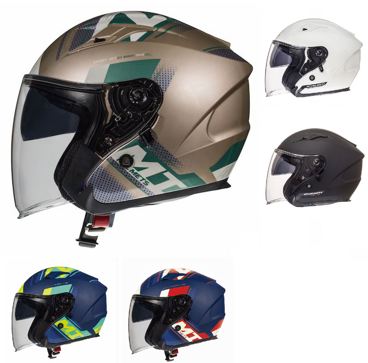 MT Avenue Sideway Open Face Motorcycle Scooter Jet Helmet