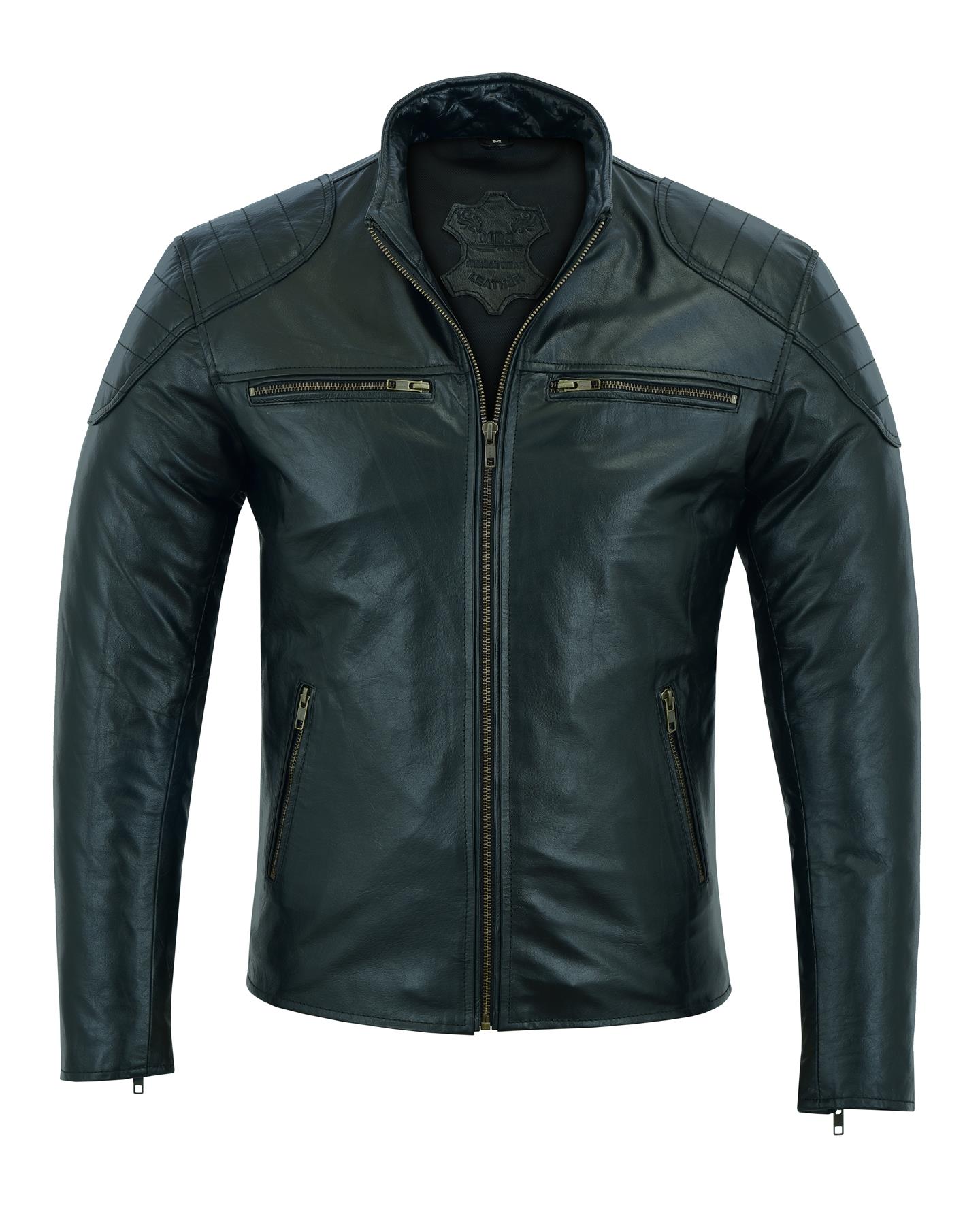 MBSmoto Men's Fashion Leather Motorcycle Motorbike Jacket