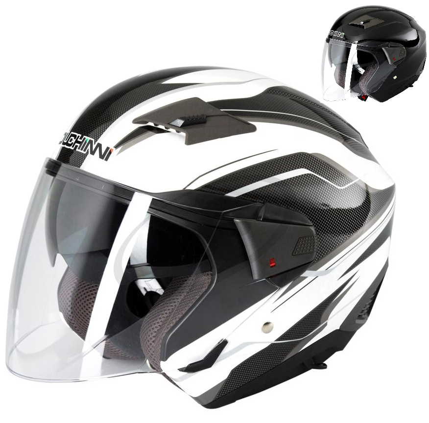 Duchinni D205 Open Face Light Motorcycle Helmet Matt Black