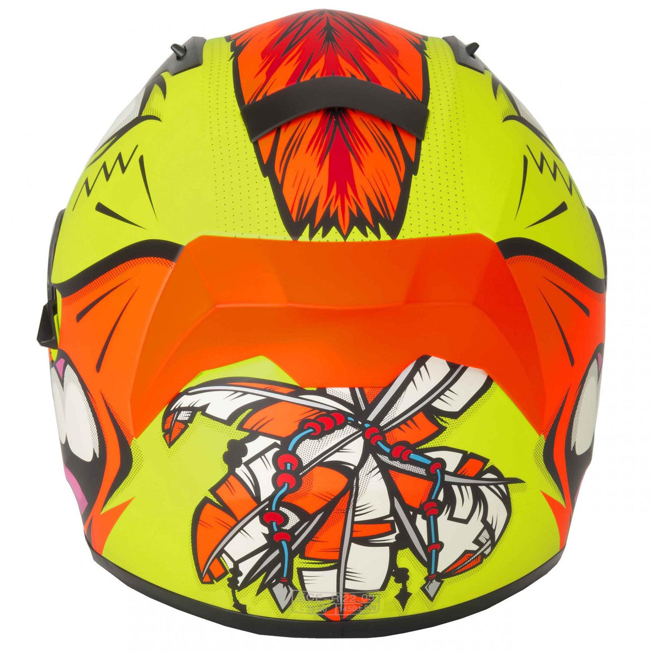 Vcan H128 Mohawk Full Face Motorcycle Helmet – Yellow/Orange