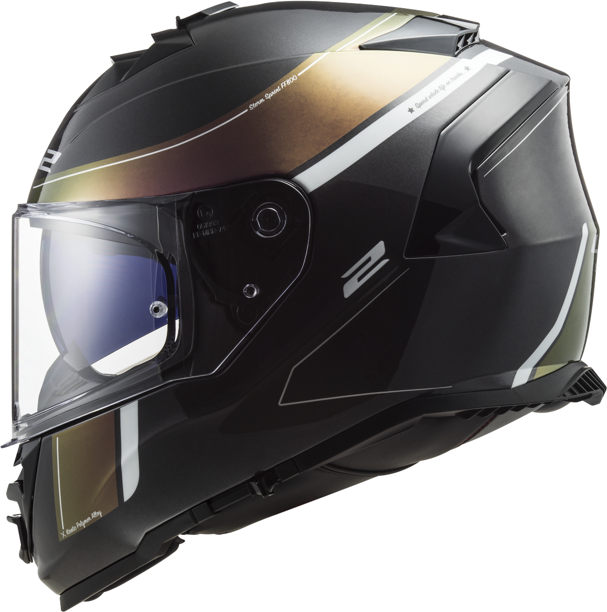 LS2 FF800 Storm II Velvet Black Rainbow Full Face Motorbike Helmet