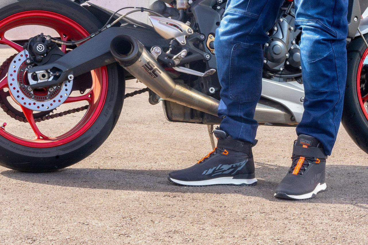 LS2 Acrux Man Motorcycle Boot Black H-V Orange