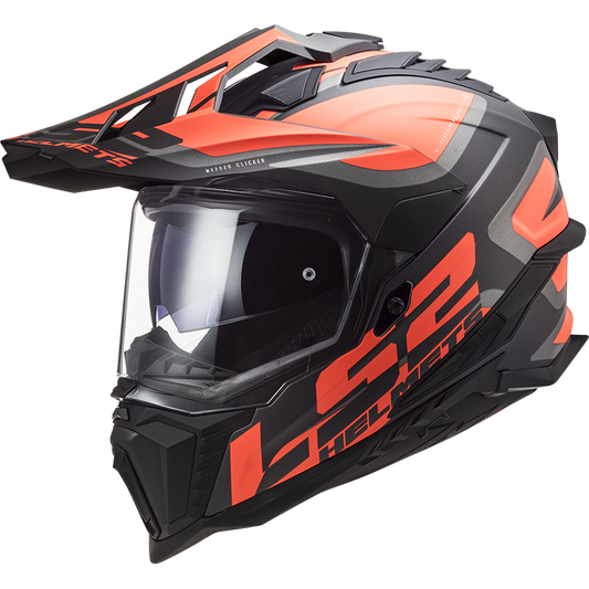 LS2 MX701 Explorer Alter Motorcross Helmet ECE 22.06 Matt Black Orange