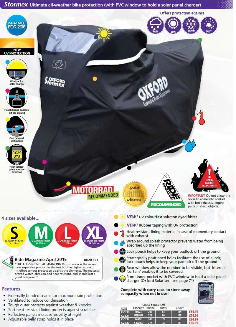 Oxford Stormex Dust/Sun/Rain Waterproof Motorbike Cover