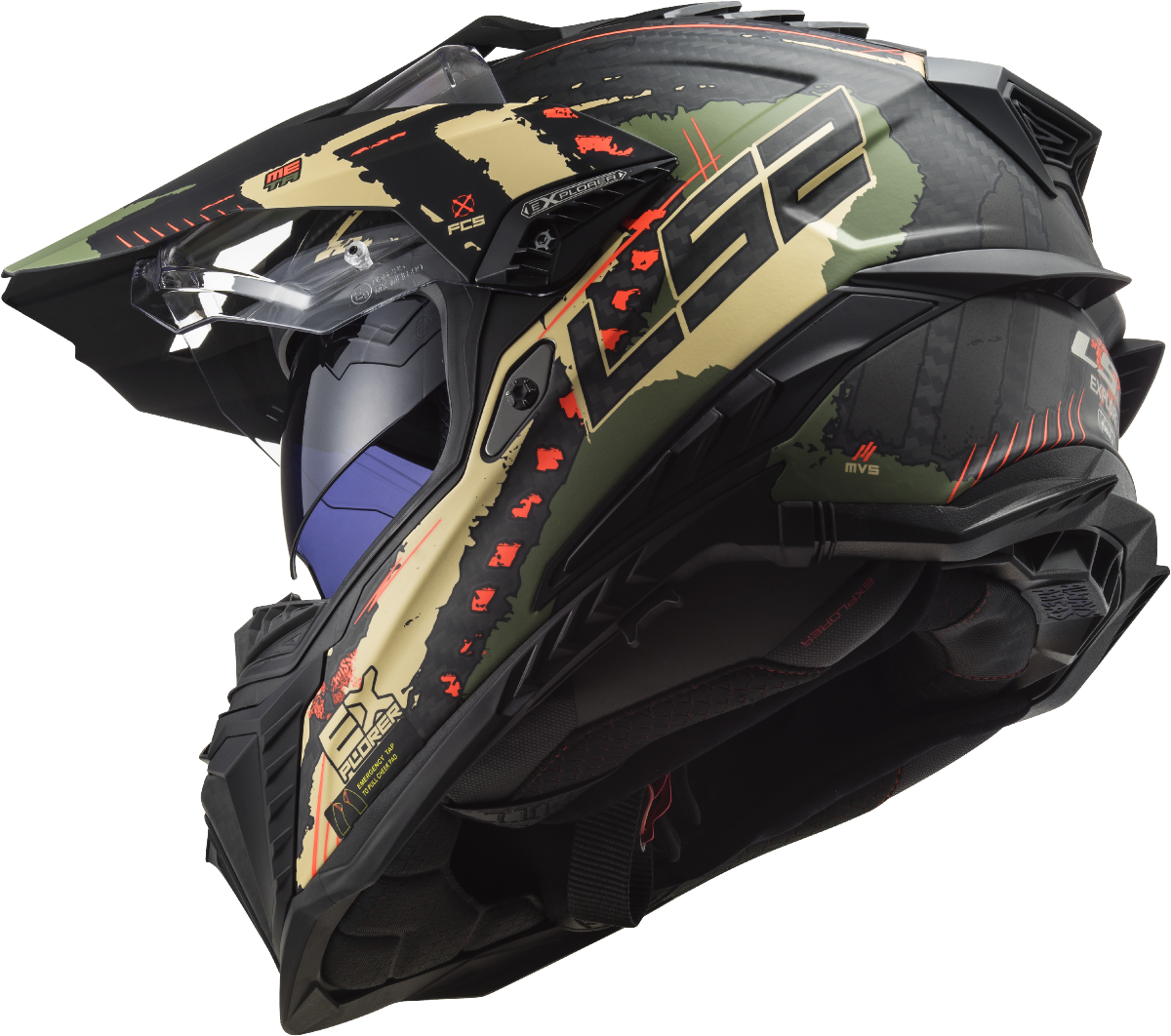 LS2 MX701 C Explorer Carbon Fibre Off Road Full Face MX Helmet Ece22.06