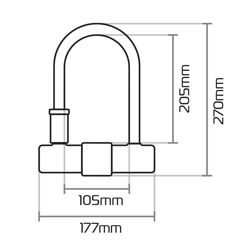 Oxford Motorcycle Motorbike Magnum U-lock (170x285mm) with Bracket