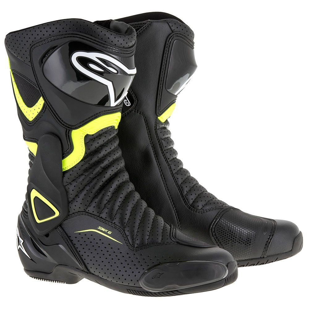 Alpinestars SMX-6 v2 Sports Riding Motorcycle Boots Black/Yellow