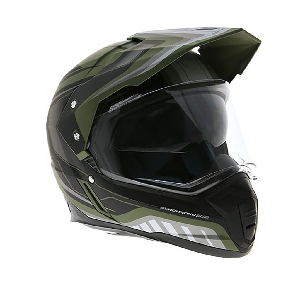 MT Synchrony DS Tourer Adventure Motorcycle Helmet - Matt Green & Black