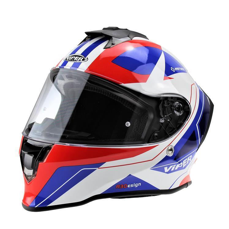 VIPER RS55 PATRIOT MOTORCYCLE RACING FULL FACE HELMET