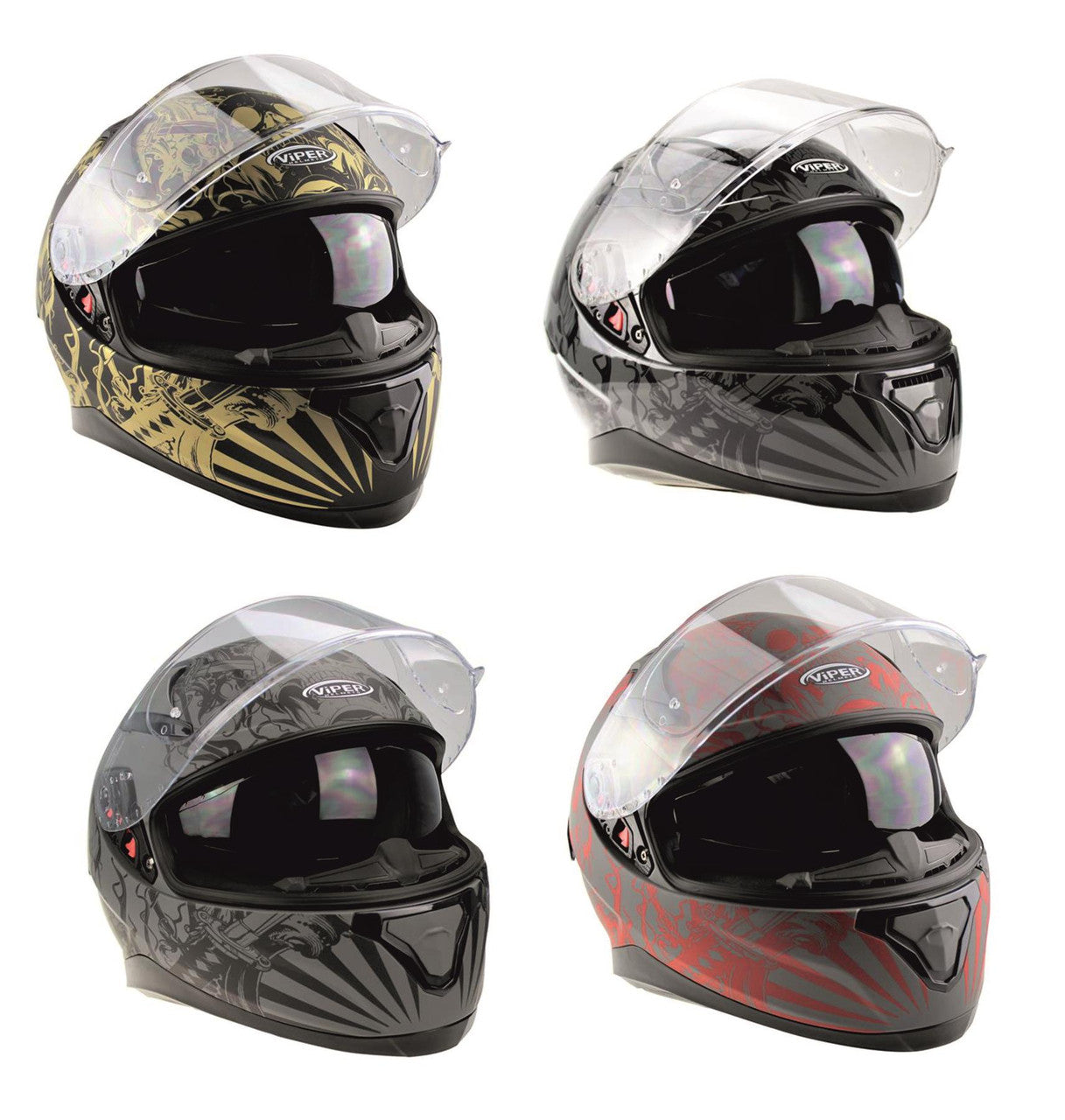 VIPER RSV95 SKULL EDITION MOTORCYCLE FULL FACE HELMET NEAR U