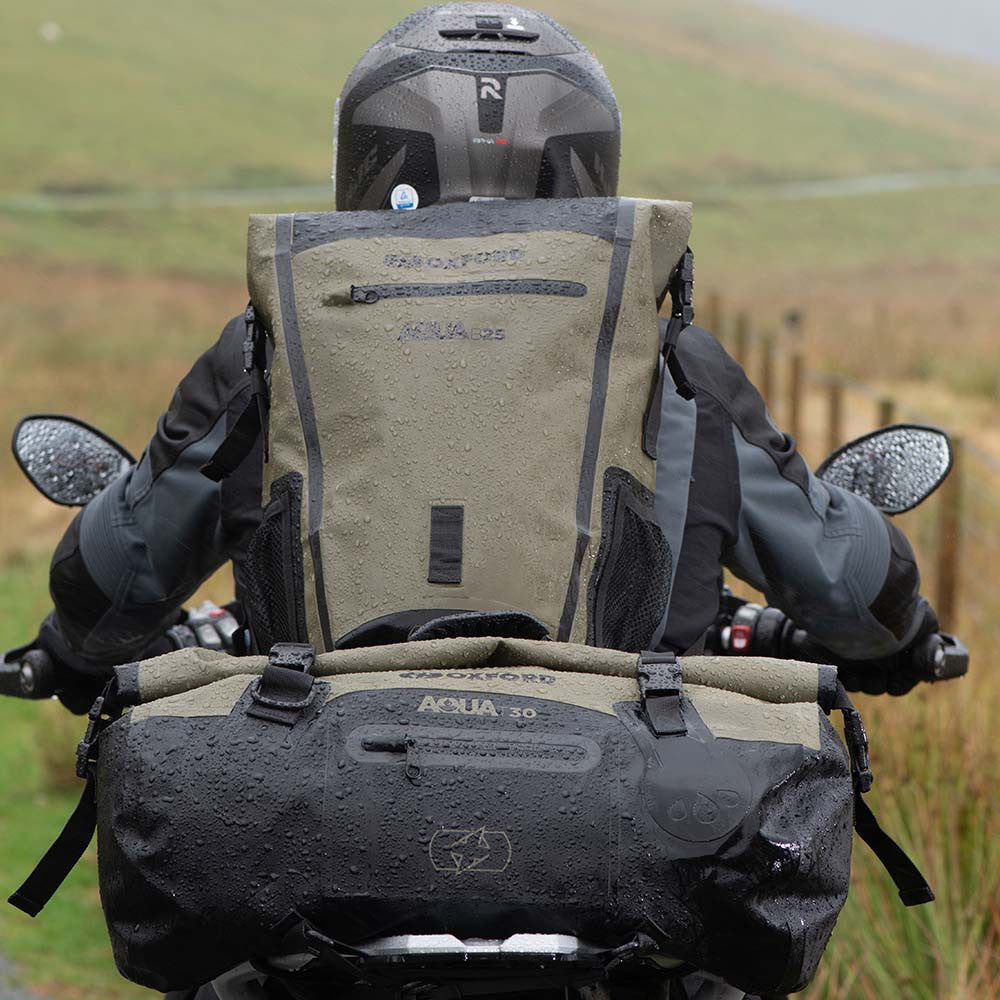 Oxford Aqua Hydro B-25 Motorcycle Black Rucksack Back Pack