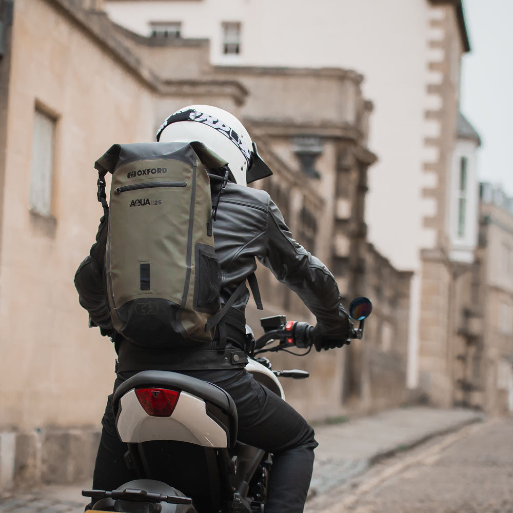 Oxford Aqua Hydro B-25 Motorcycle Black Rucksack Back Pack