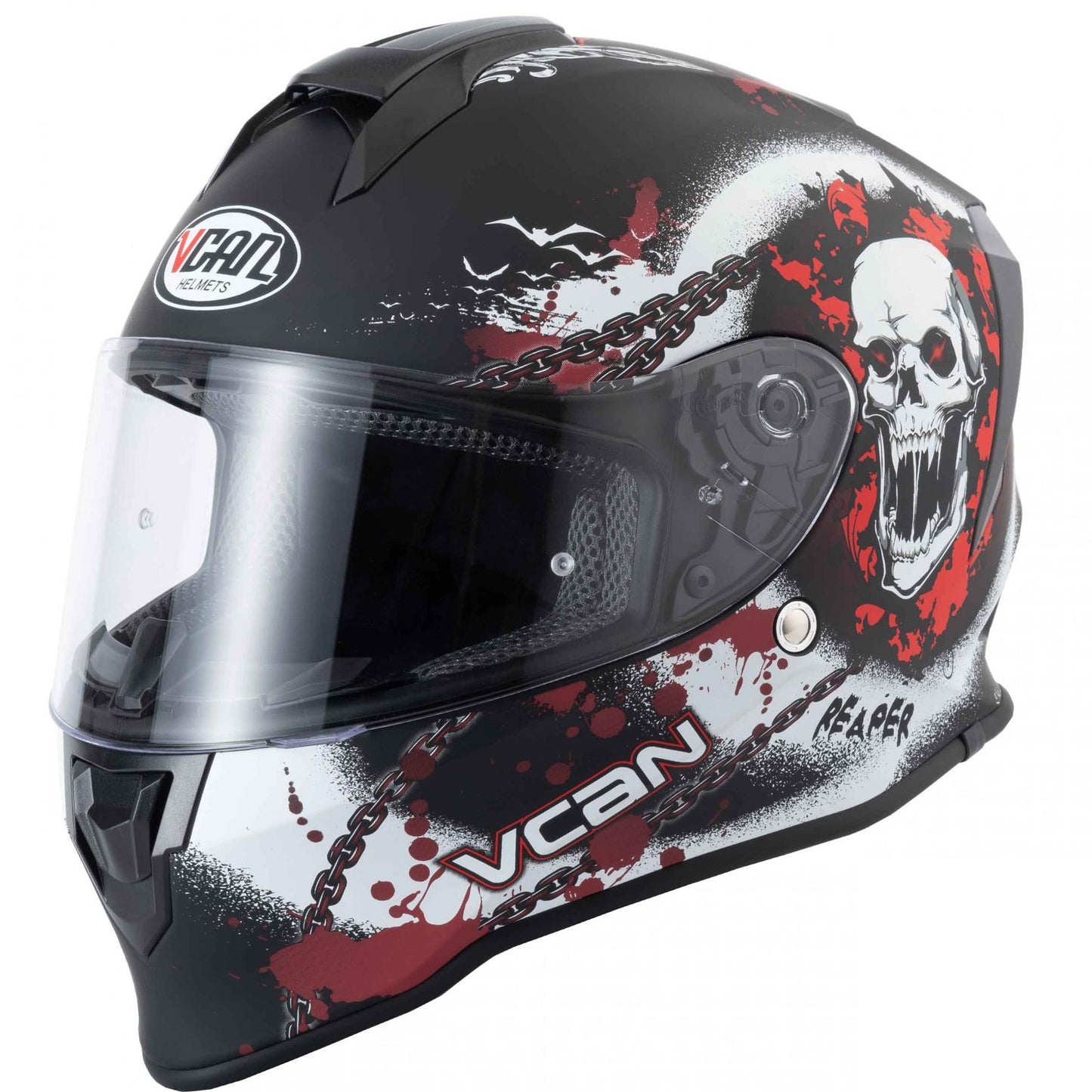 Vcan V151 Full Face Motorcycle Helmet Reaper Matt