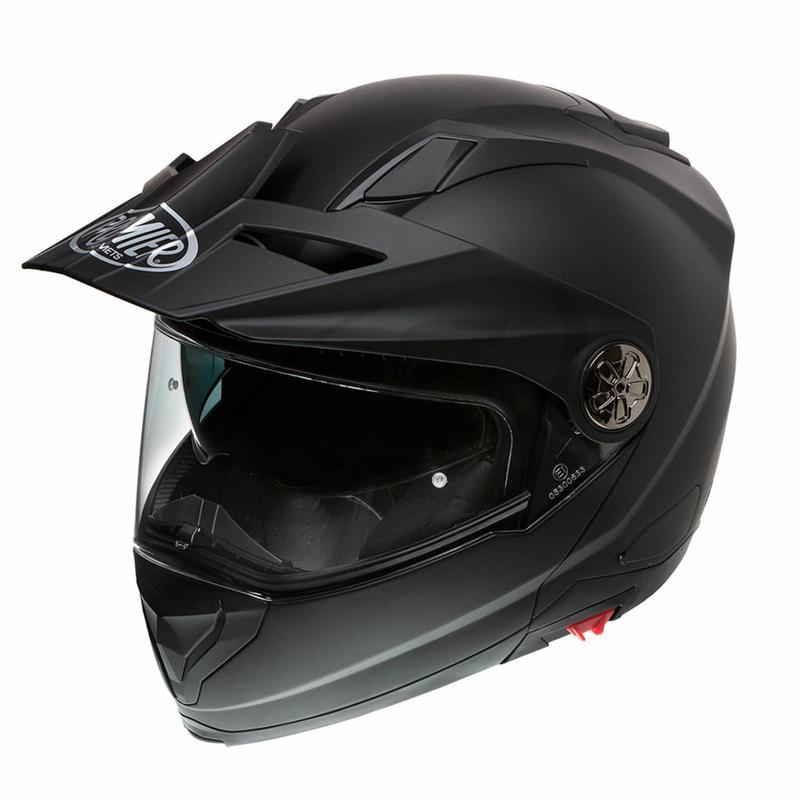 FOWLERS PREMIER X-TRAIL MATT BLACK MOTORBIKE FLIP FRONT HELMET