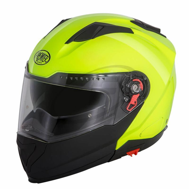 FOWLERS PREMIER DELTA MOTORBIKE FLIP UP HELMET FLUO/WHITE/MATT BLACK