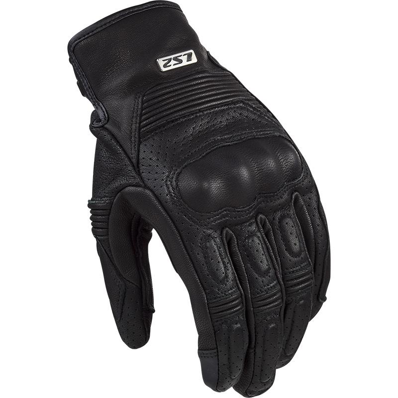 LS2 Duster Motorcycle Bike Goatskin Gloves Black