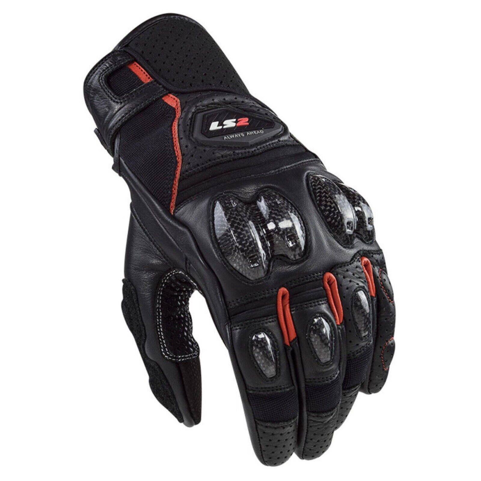 LS2 SPARK 2 LEATHER MEN MOTORBIKE GLOVES