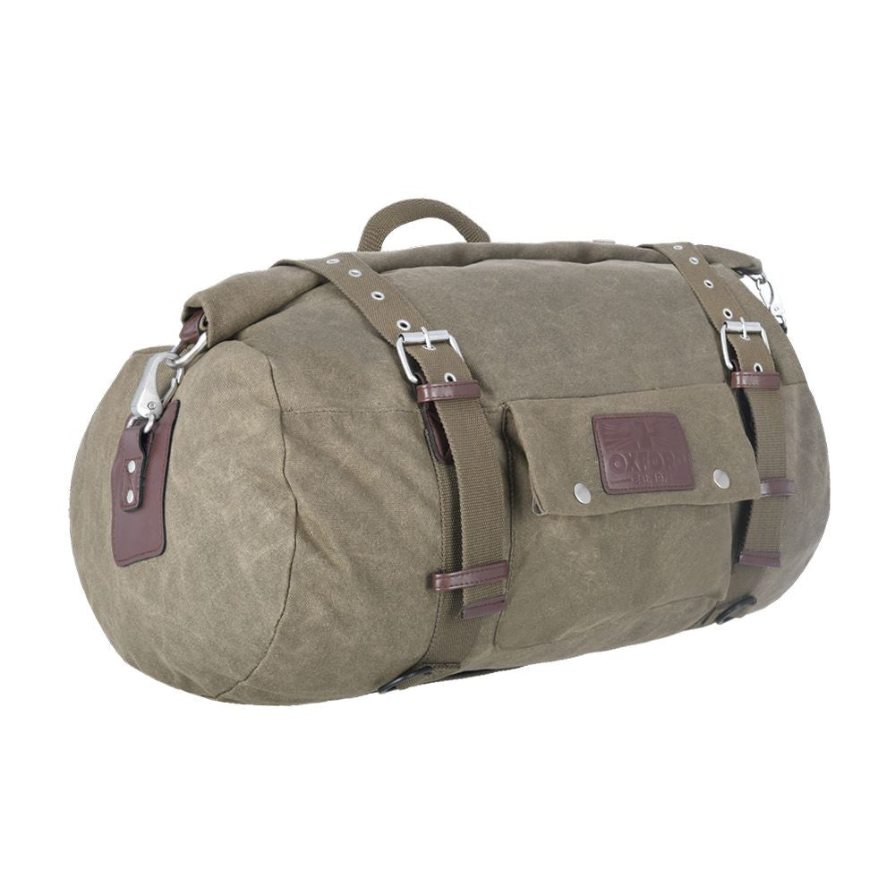 Oxford Heritage Roll Bag Motorcycle Luggage Khaki 30L