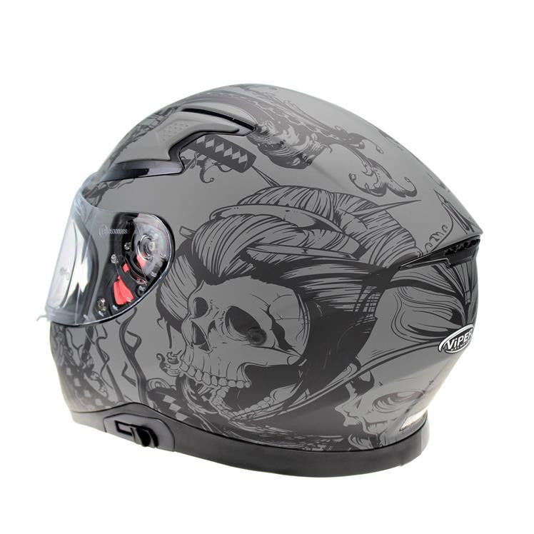 VIPER RSV95 SKULL EDITION MOTORCYCLE FULL FACE HELMET NEAR U