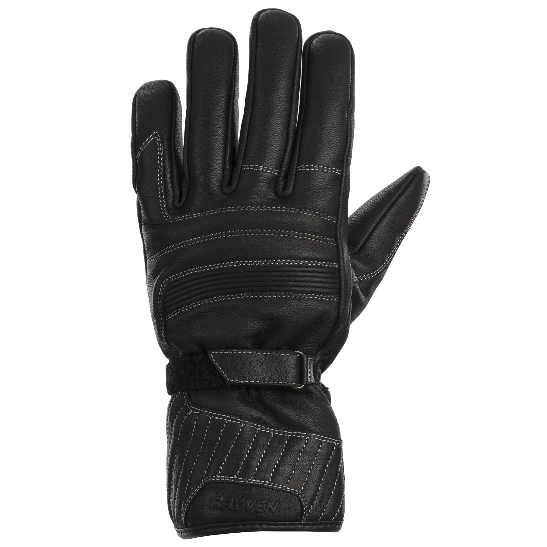 Rayven Motorcycle Motorbike Mamba Goat Skin Leather Gloves - Black