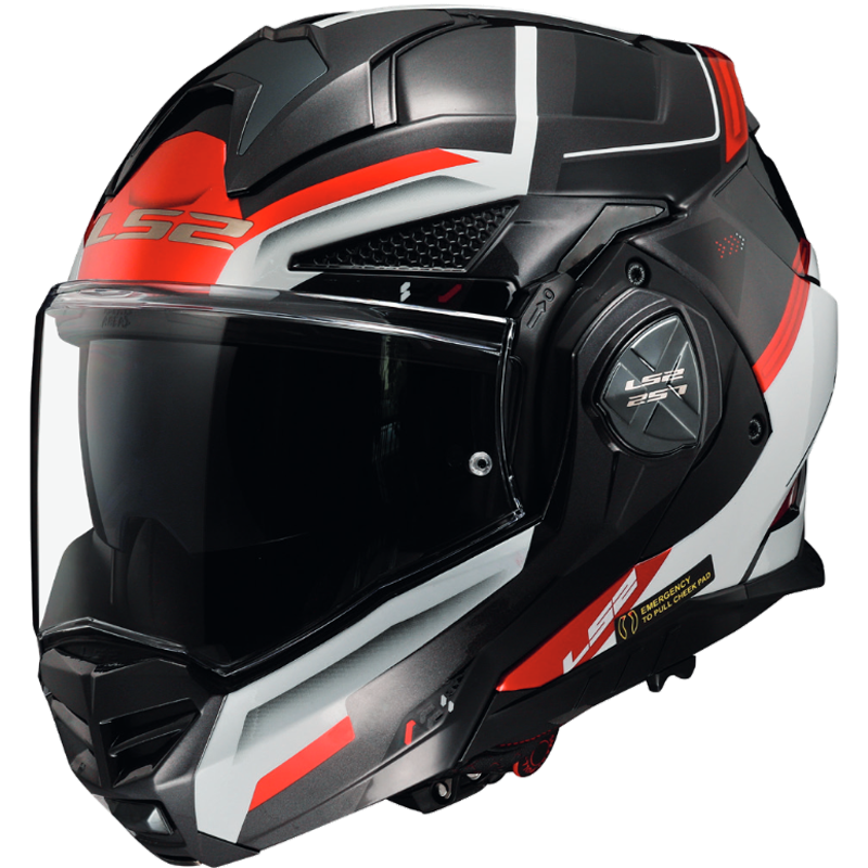 LS2 FF901 Advant X 2023 Flip Up Modular Motorcycle Helmet Black White Red