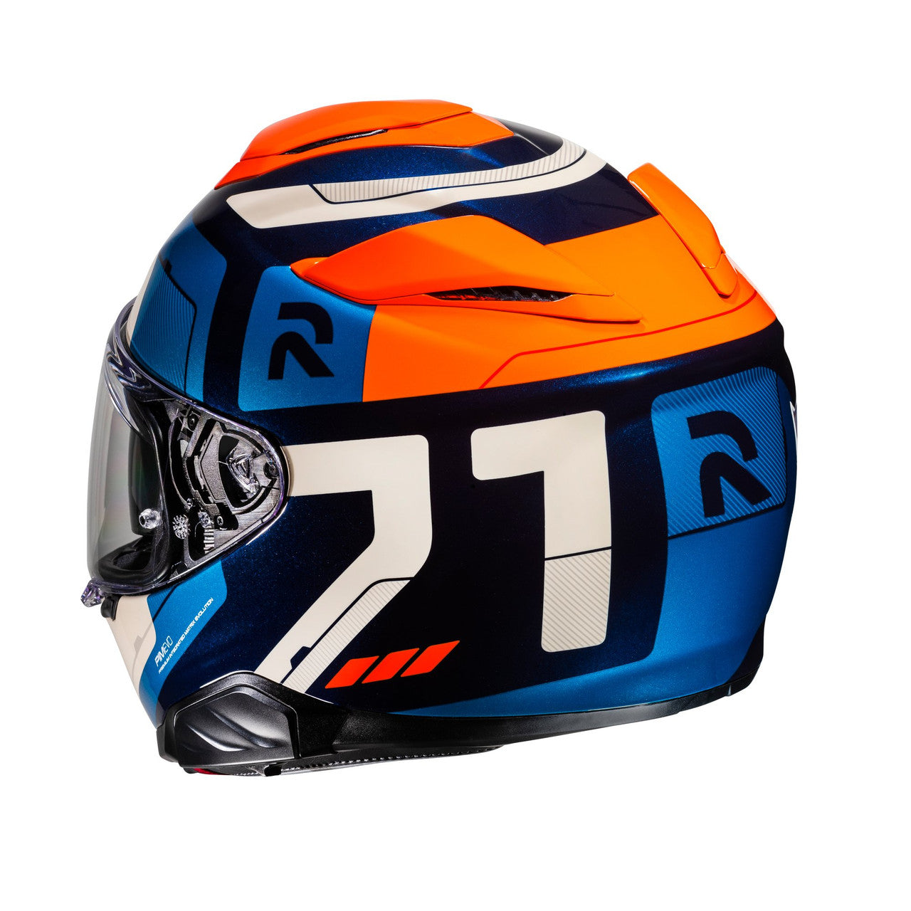 HJC RPHA 71 Motorbike Full Face Helmet Cozad MC27 Blue Orange / Fluo Yellow