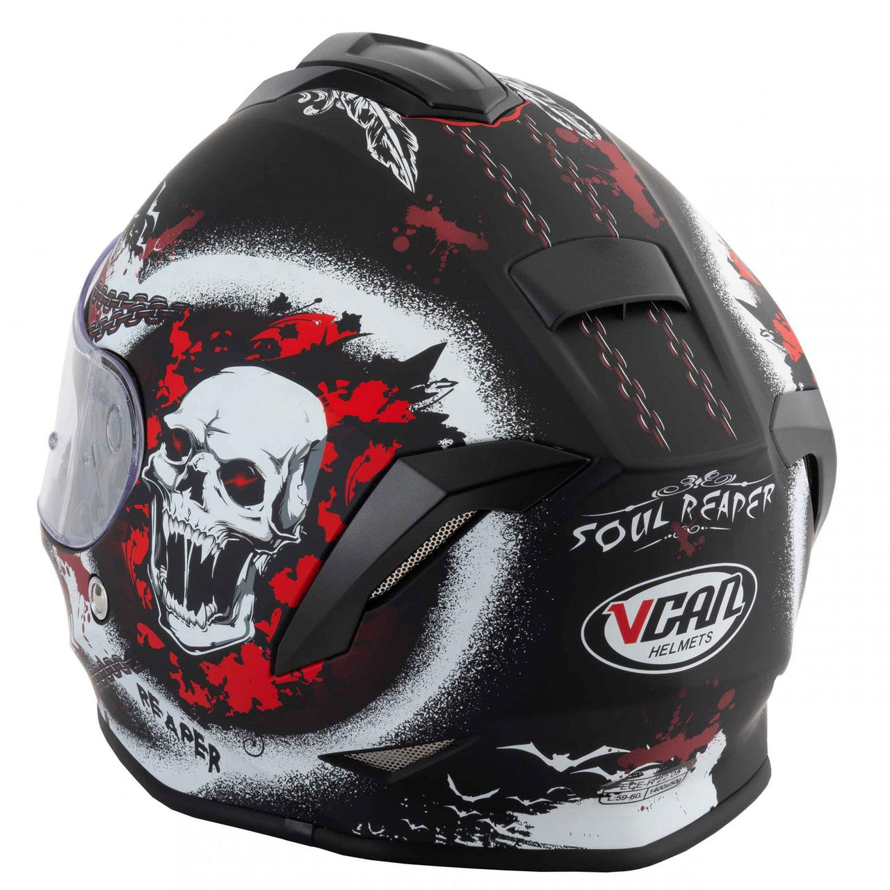 Vcan V151 Full Face Motorcycle Helmet Reaper Matt