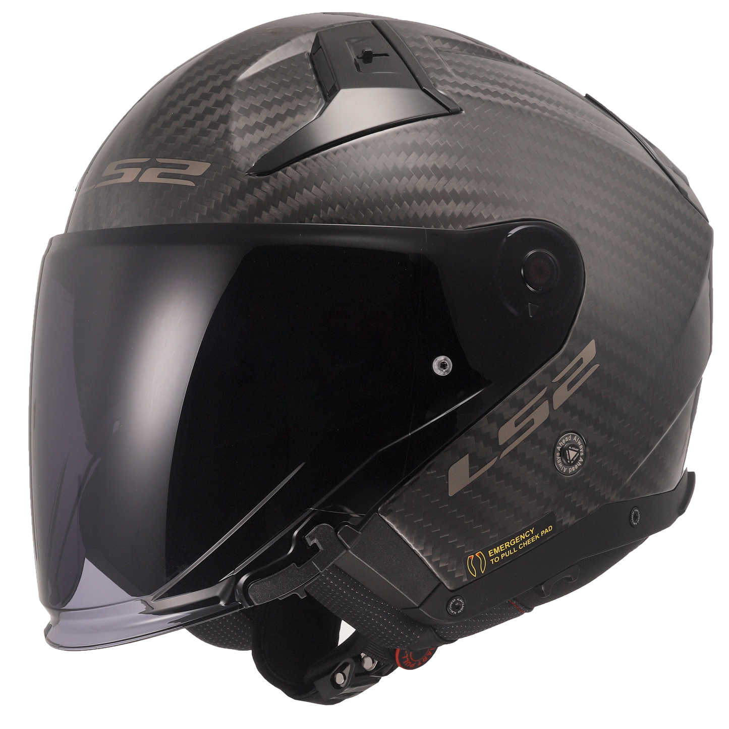 LS2 OF603 Infinity II Gloss Carbon Fibre Open Face Motorbike Helmet