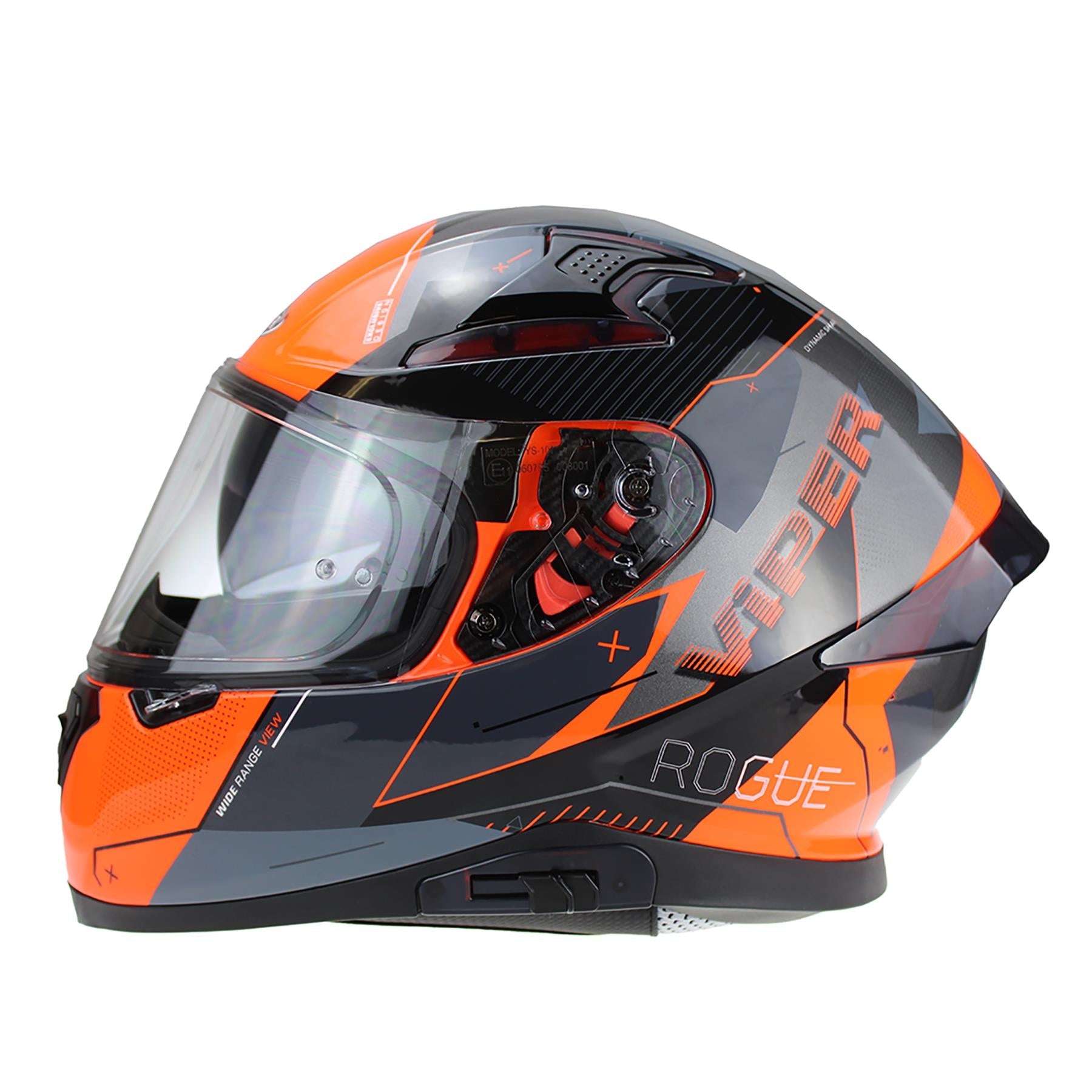 VIPER RSV95 ROGUE BLACK ORANGE FULL FACE MOTORBIKE MOTORCYCLE HELMET