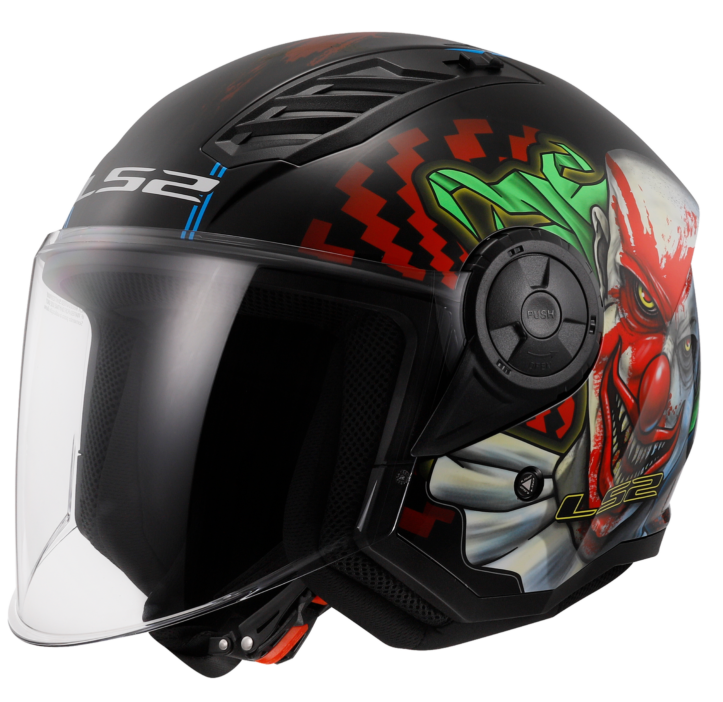 LS2 OF616 Airflow II Open Face Crash Motorcycle Helmet Happy Dreams Ece 22.06