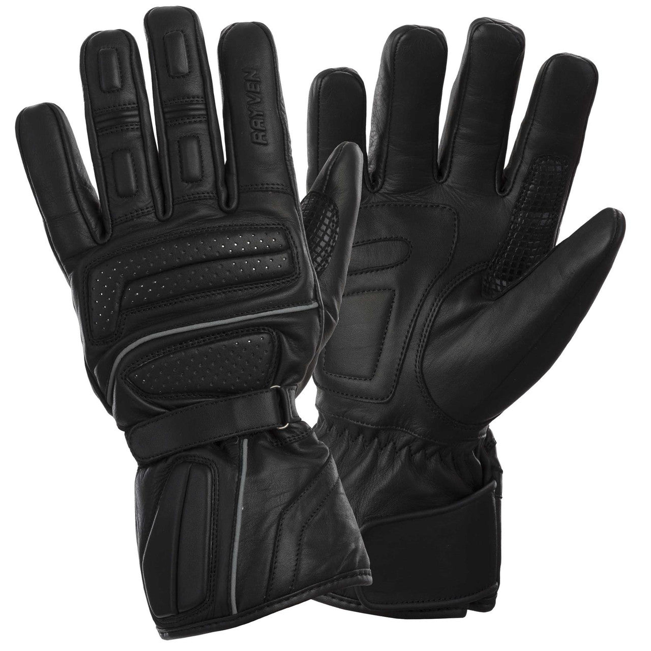 Rayven Motorcycle Motorbike Huntsman Cowhide Leather Gloves