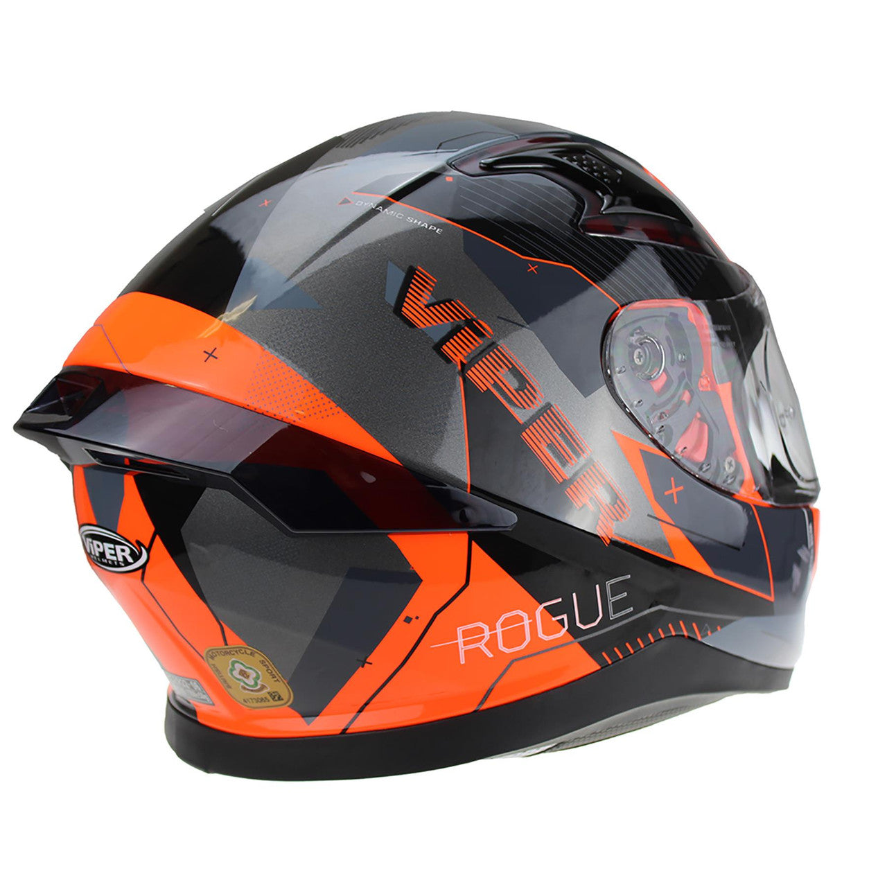 VIPER RSV95 ROGUE BLACK ORANGE FULL FACE MOTORBIKE MOTORCYCLE HELMET