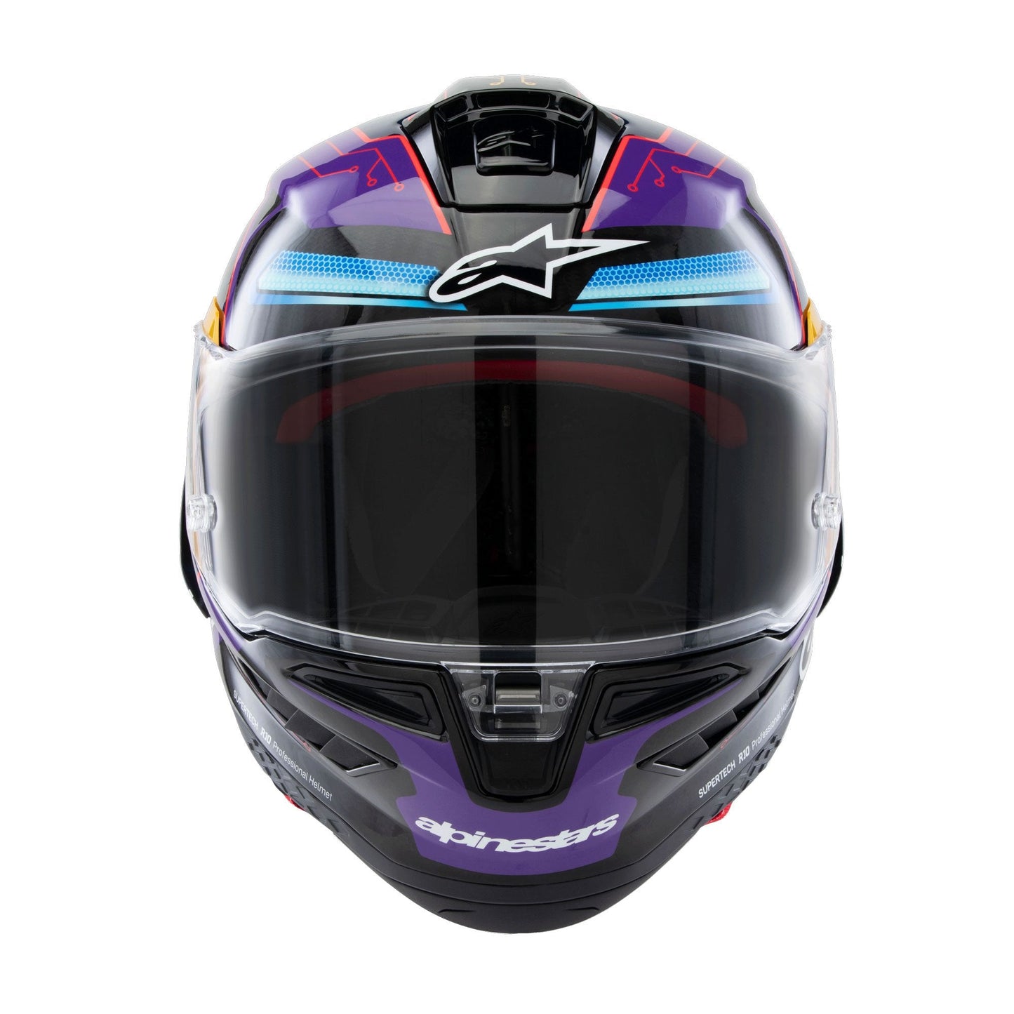 Alpinestars Supertech R10 Martinator R01 Full Face Motorcycle Helmet | Blue, Purple & Red Gloss Finish