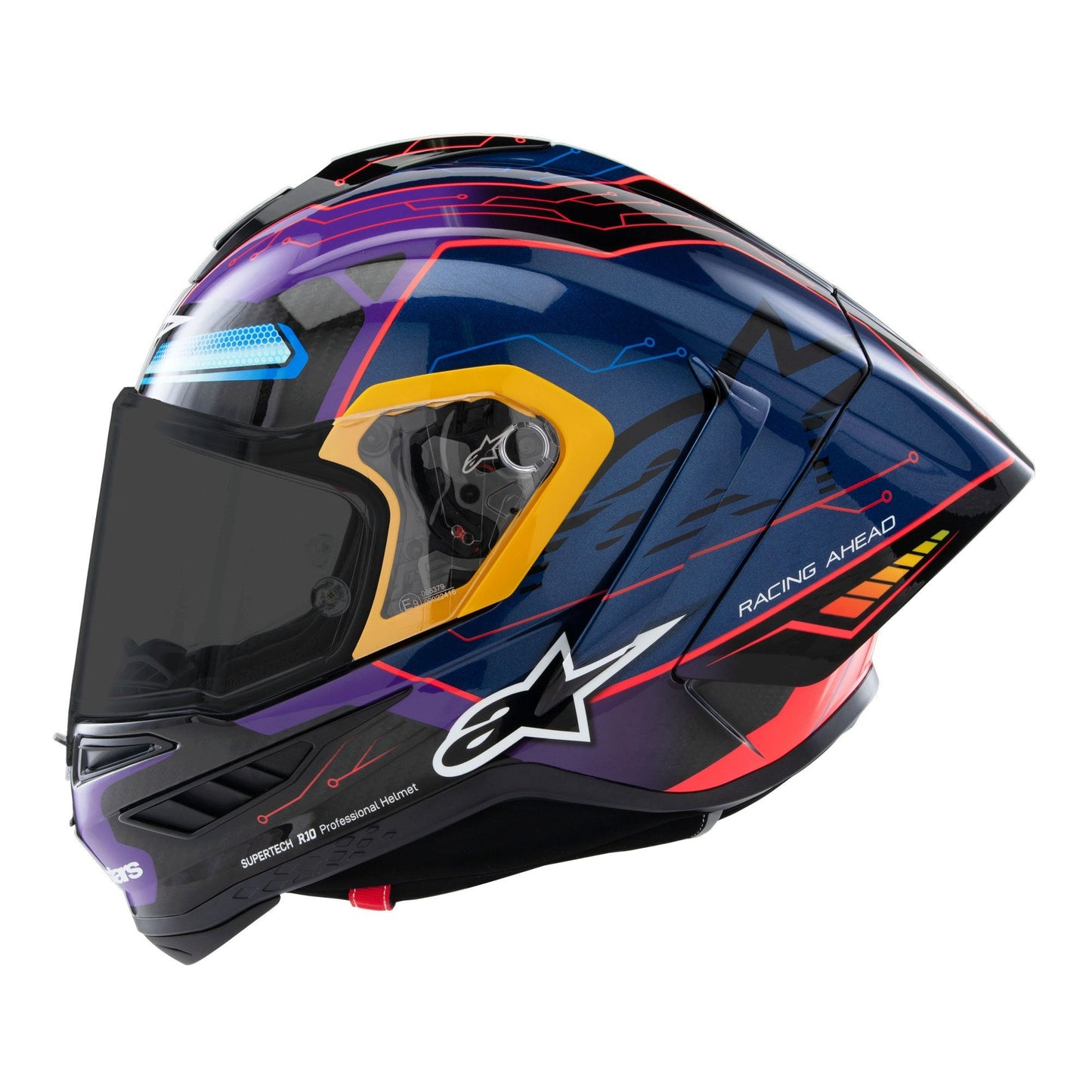 Alpinestars Supertech R10 Martinator R01 Full Face Motorcycle Helmet | Blue, Purple & Red Gloss Finish