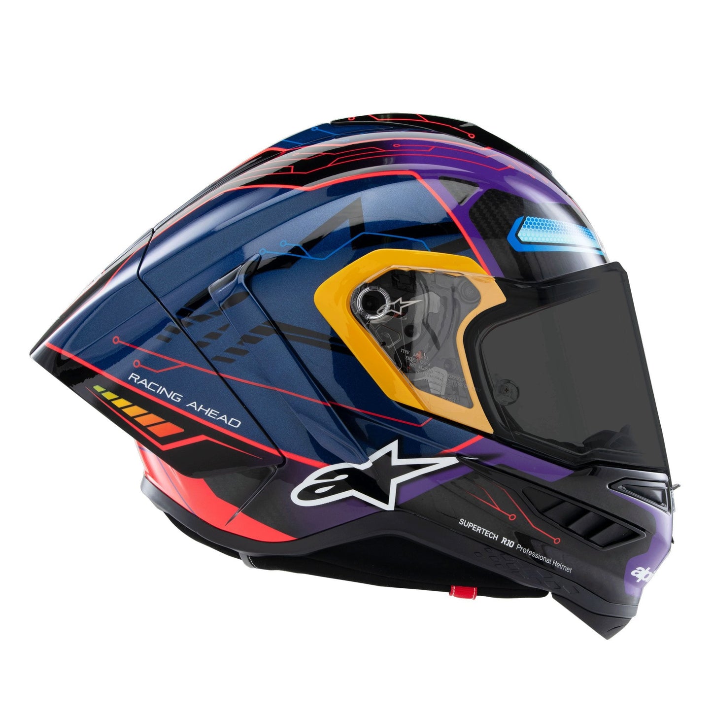 Alpinestars Supertech R10 Martinator R01 Full Face Motorcycle Helmet | Blue, Purple & Red Gloss Finish