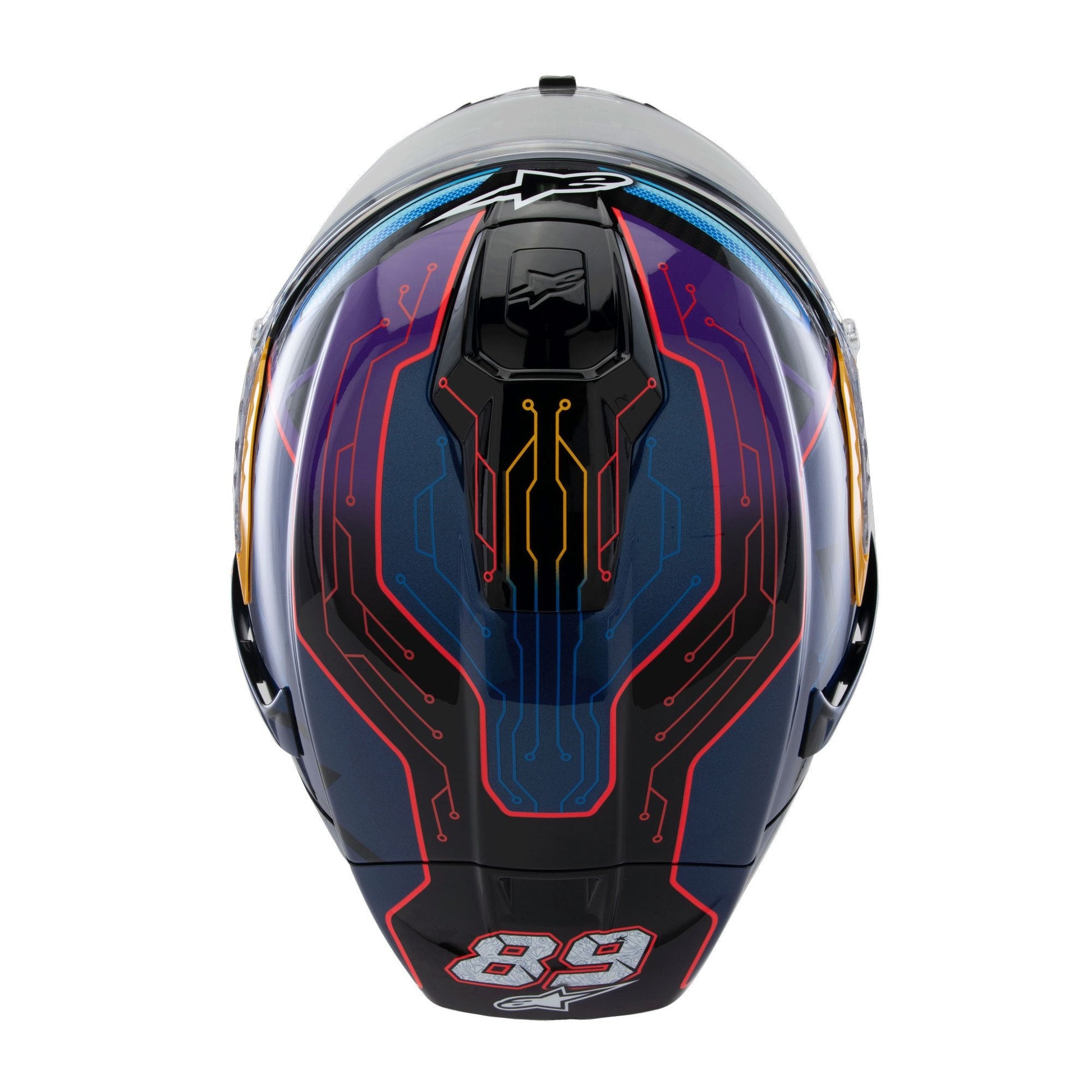 Alpinestars Supertech R10 Martinator R01 Full Face Motorcycle Helmet | Blue, Purple & Red Gloss Finish