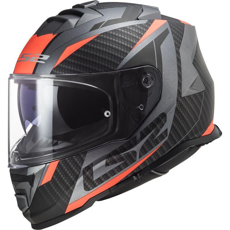 LS2 FF800 Storm II Racer Orange Motorbike Full Face Helmet Ece22.06