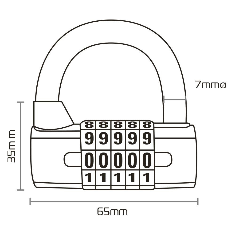 Oxford 5-digit combination padlock