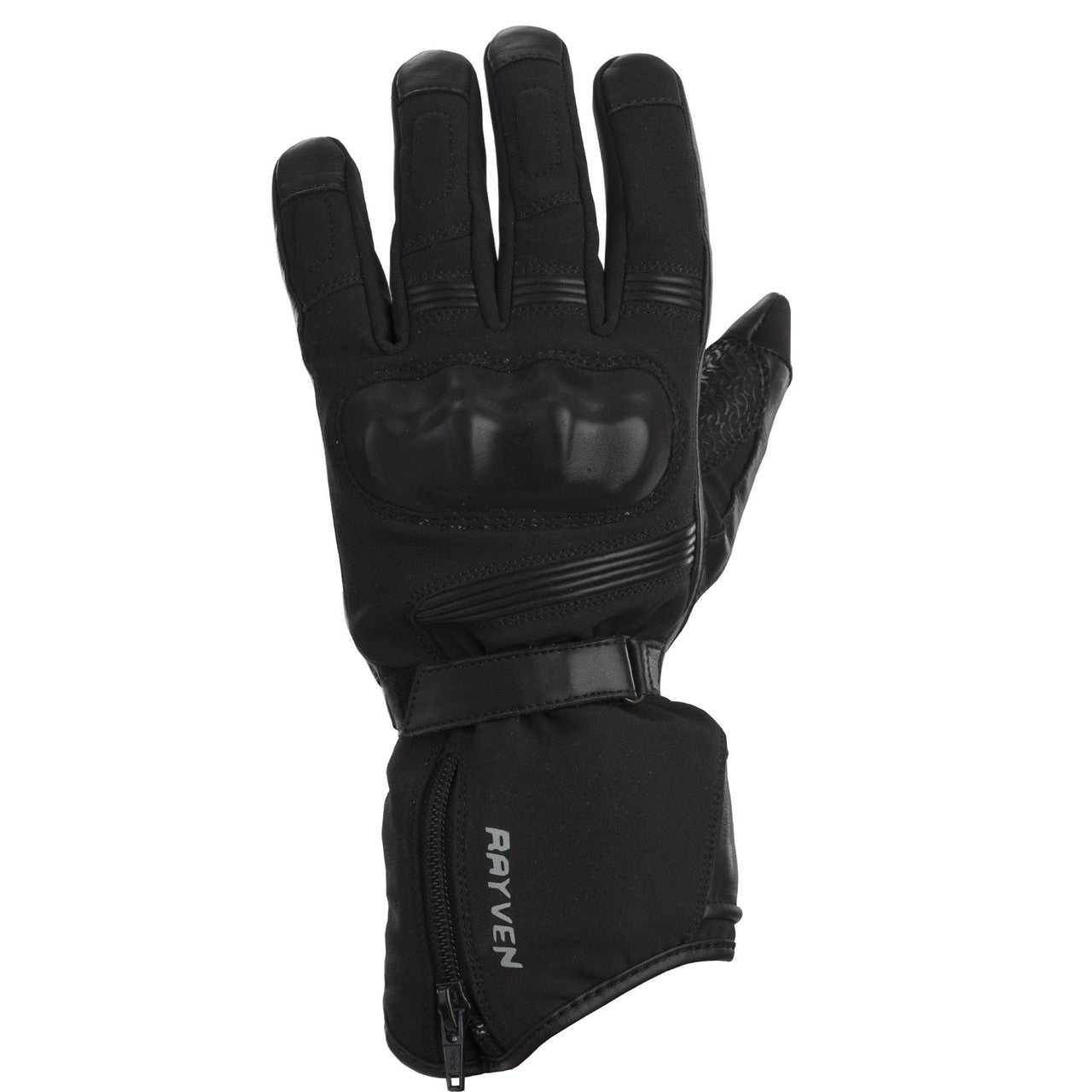 Rayven Stonefish Motorcycle Motorbike Leather Touring Gloves - Black