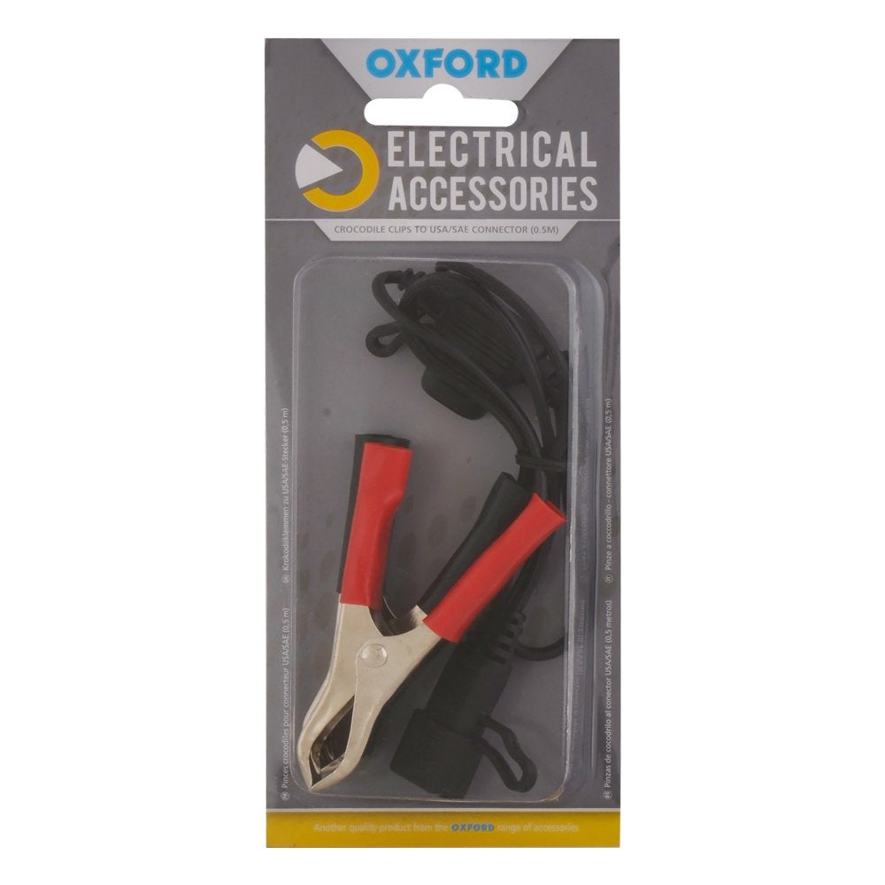 Oxford Crocodile clips to USA/SAE connector (0.5mtr lead)