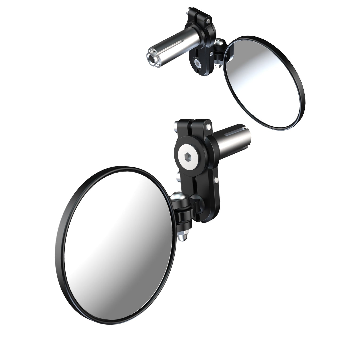 Oxford Fold-Away Bar End Mirrors - Black Set